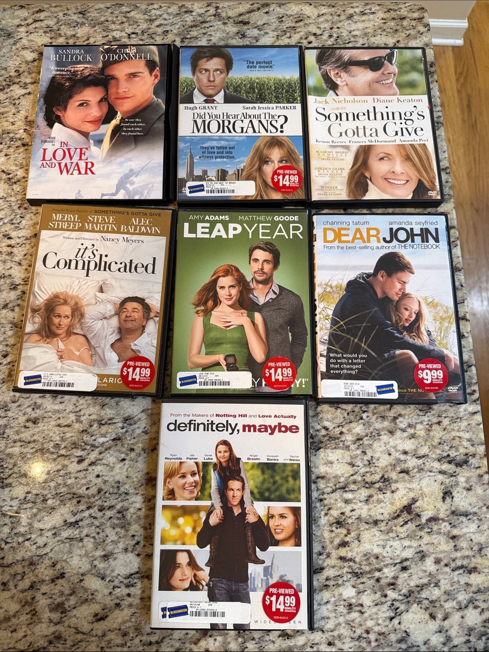 Lot of 7 Romantic Comedy & Romance DVD Movie Bundle Dear John Leap Year and More